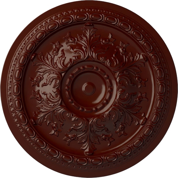 Ekena Millwork Oslo Ceiling Medallion (Fits Canopies up to 7 5/8"), 38 3/8"OD x 2 7/8"P, Brushed Mahogany CM38OSBMF - main